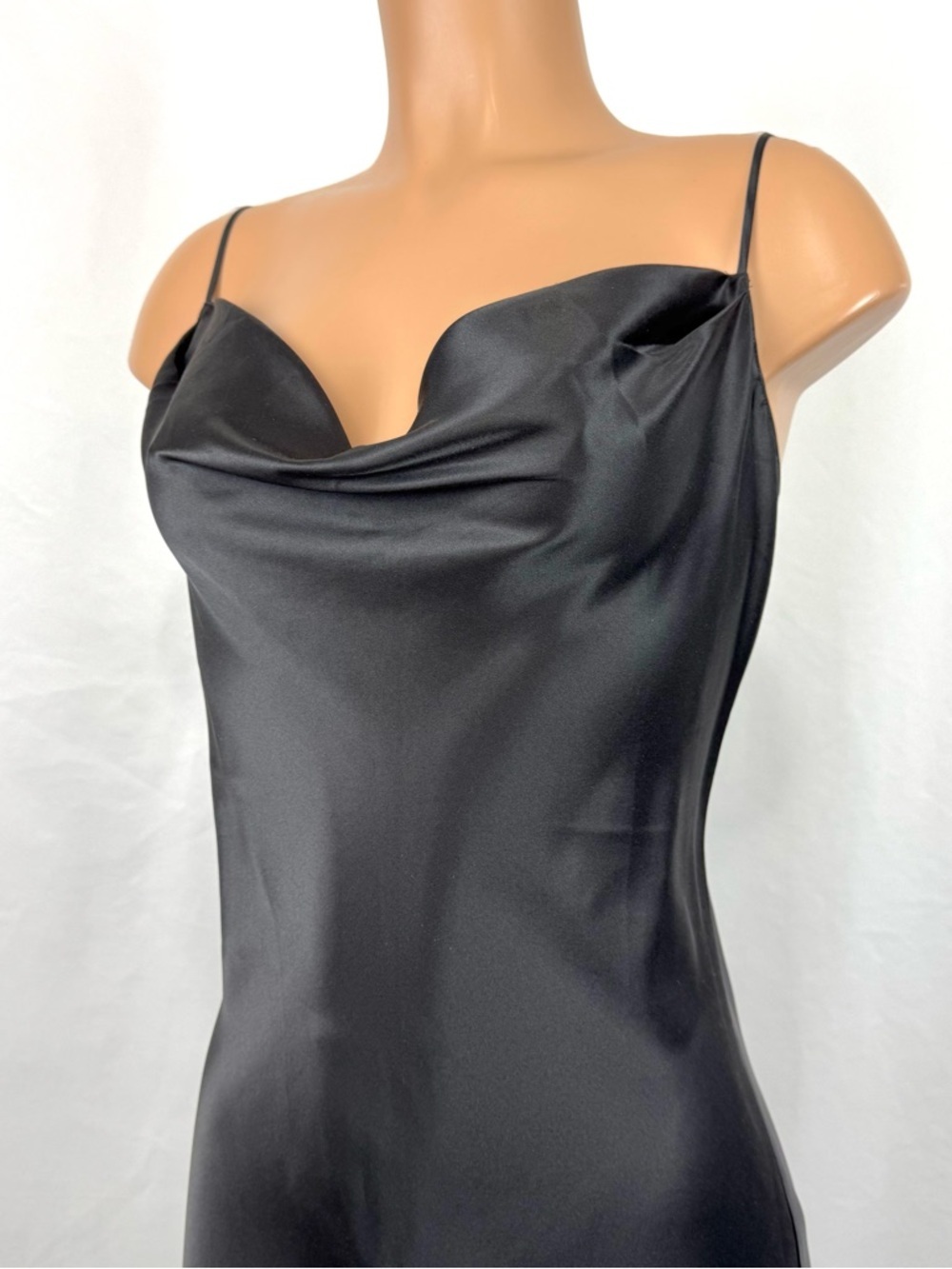 Y2K Victoria's Secret Silk Black Draped Bias Cut
Vintage Maxi Gown Slip Dress L - Picture 3 of 15